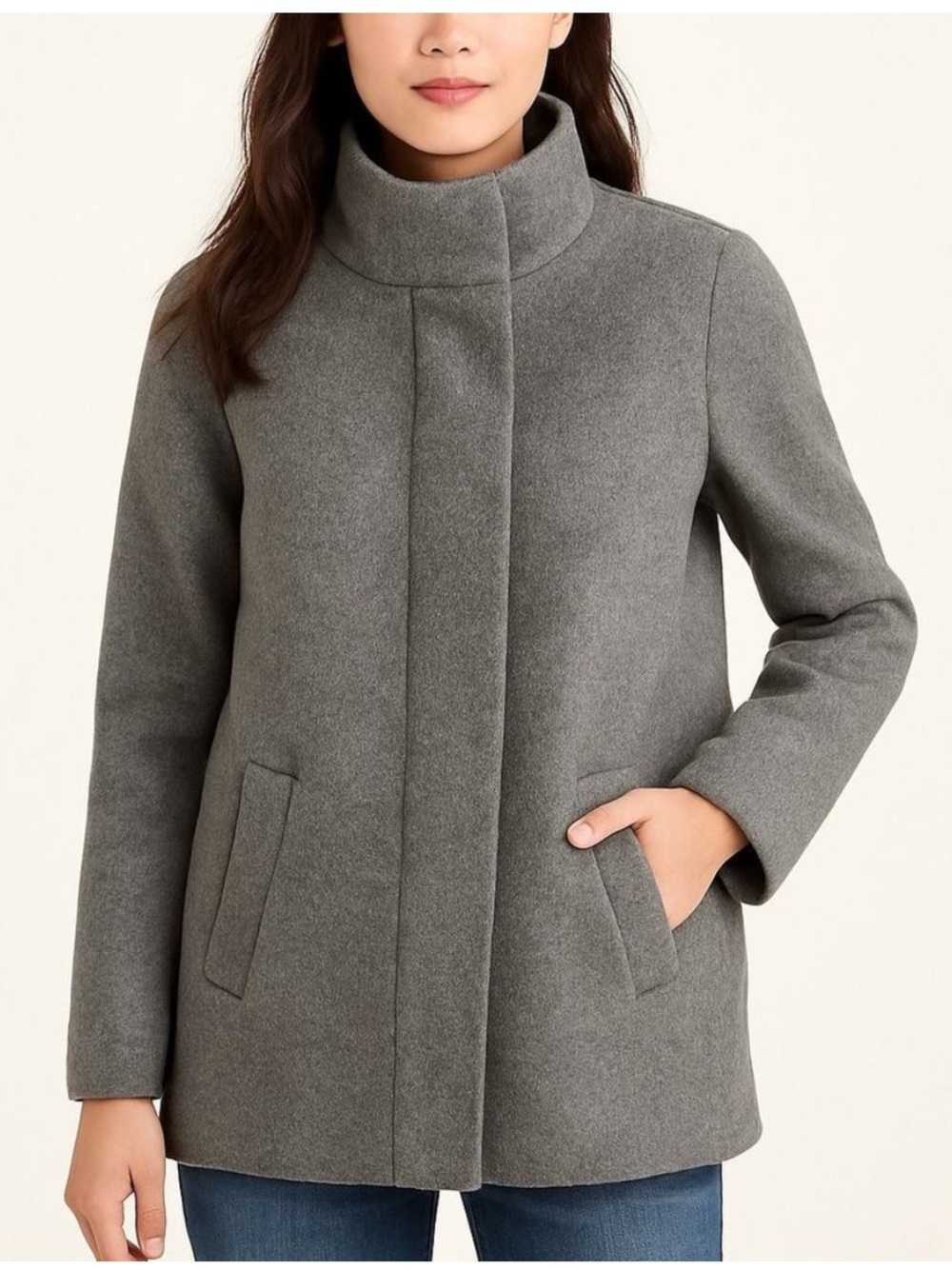 J Crew Mercantile Wool Blend City Coat Size 2 Gray